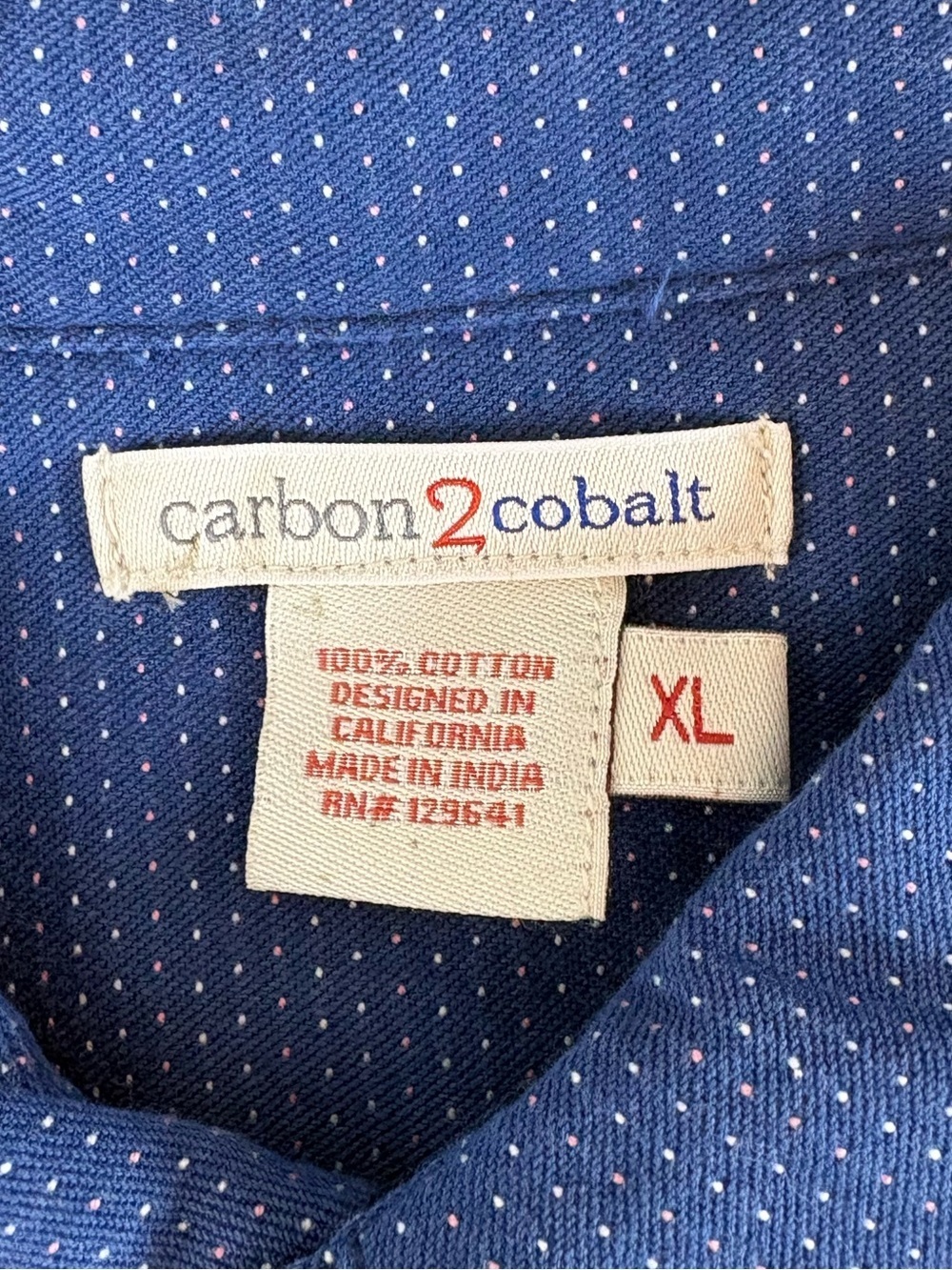 Carbon2Colbalt Classic Men's Blue Button-Down XL 100% Cotton Rugged Casual - Picture 2 of 10